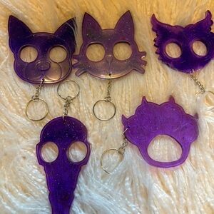Purple and Blue Glitter Keychains. Individual keychains for sale $15 each.